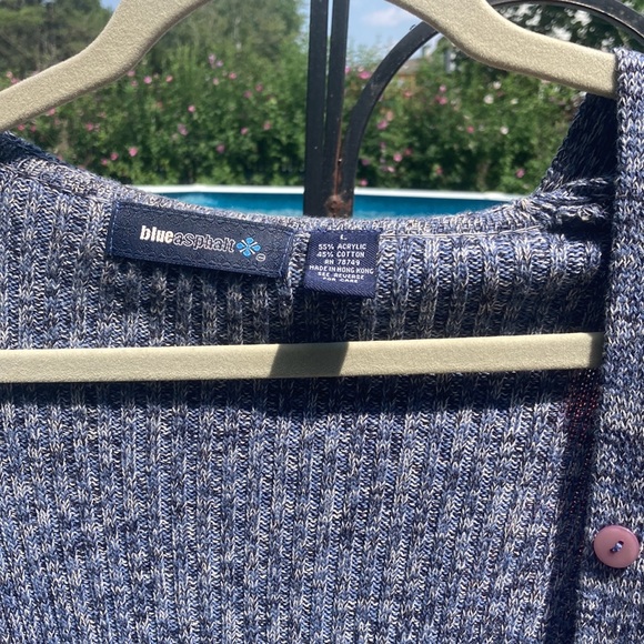 Blue asphalt - L blue and white duster with a hood and tie closure - Picture 3 of 9